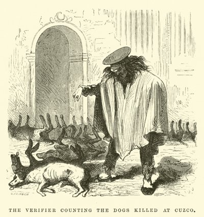 The Verifier Counting the Dogs Killed at Cuzco by Edouard Riou